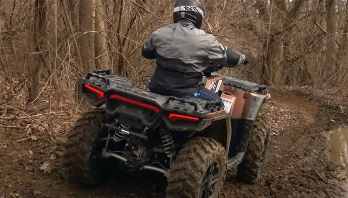 running Polaris Sportsman ATV