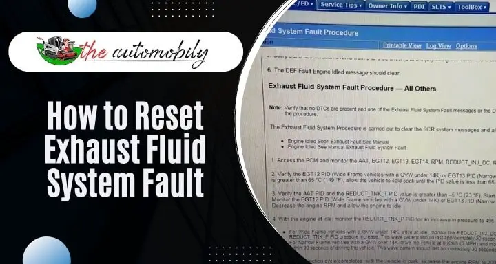 How to Reset Exhaust Fluid System Fault? [Answered!]